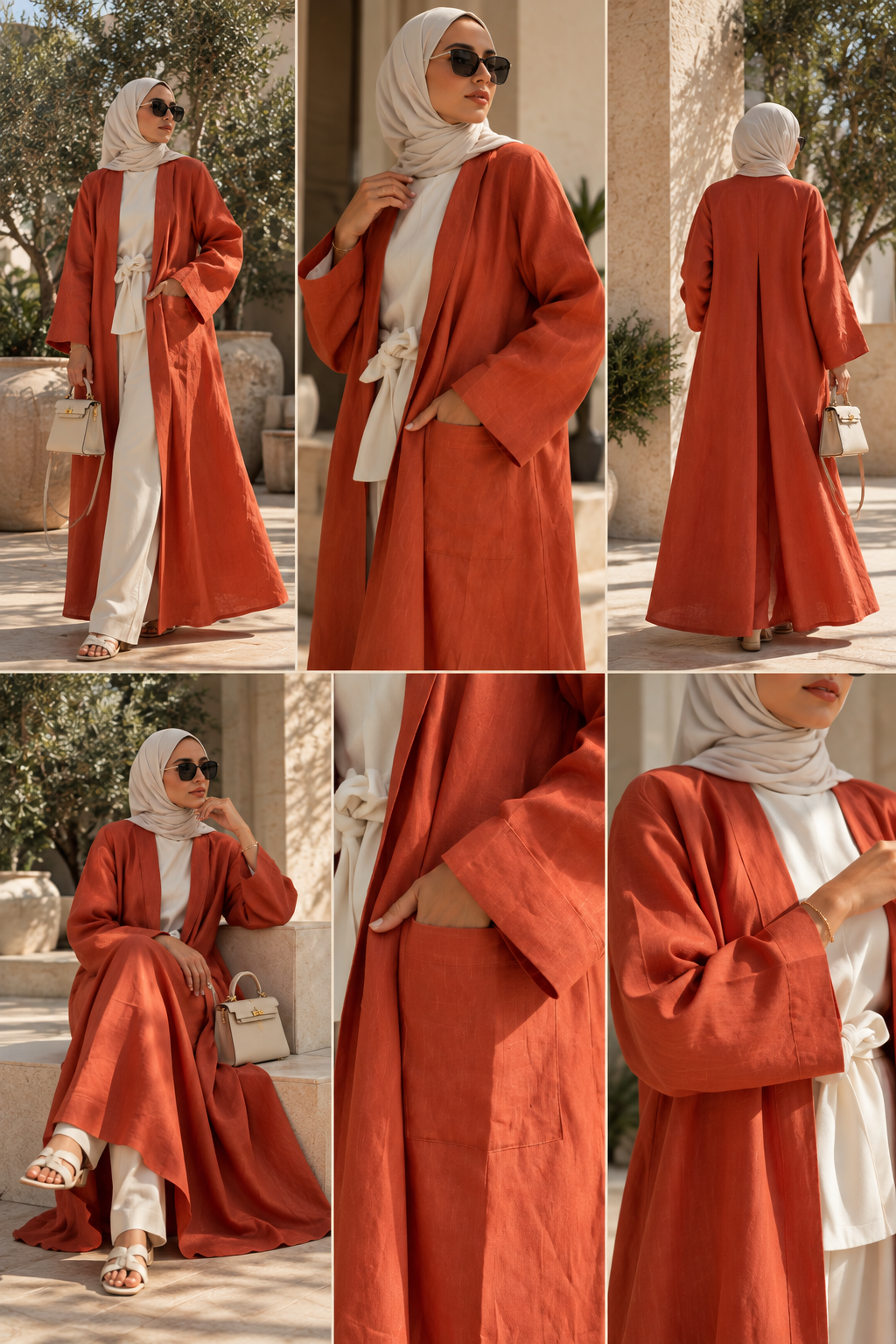 Mandarin Linen Abaya