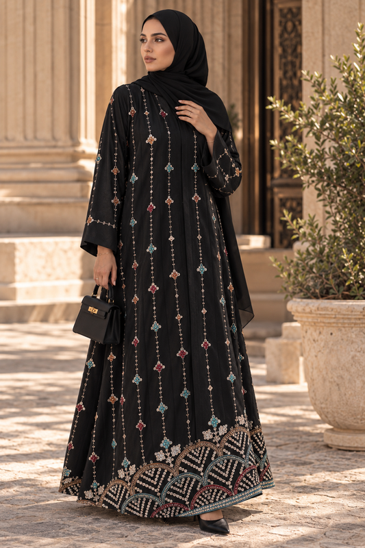 Black Embroidered Abaya