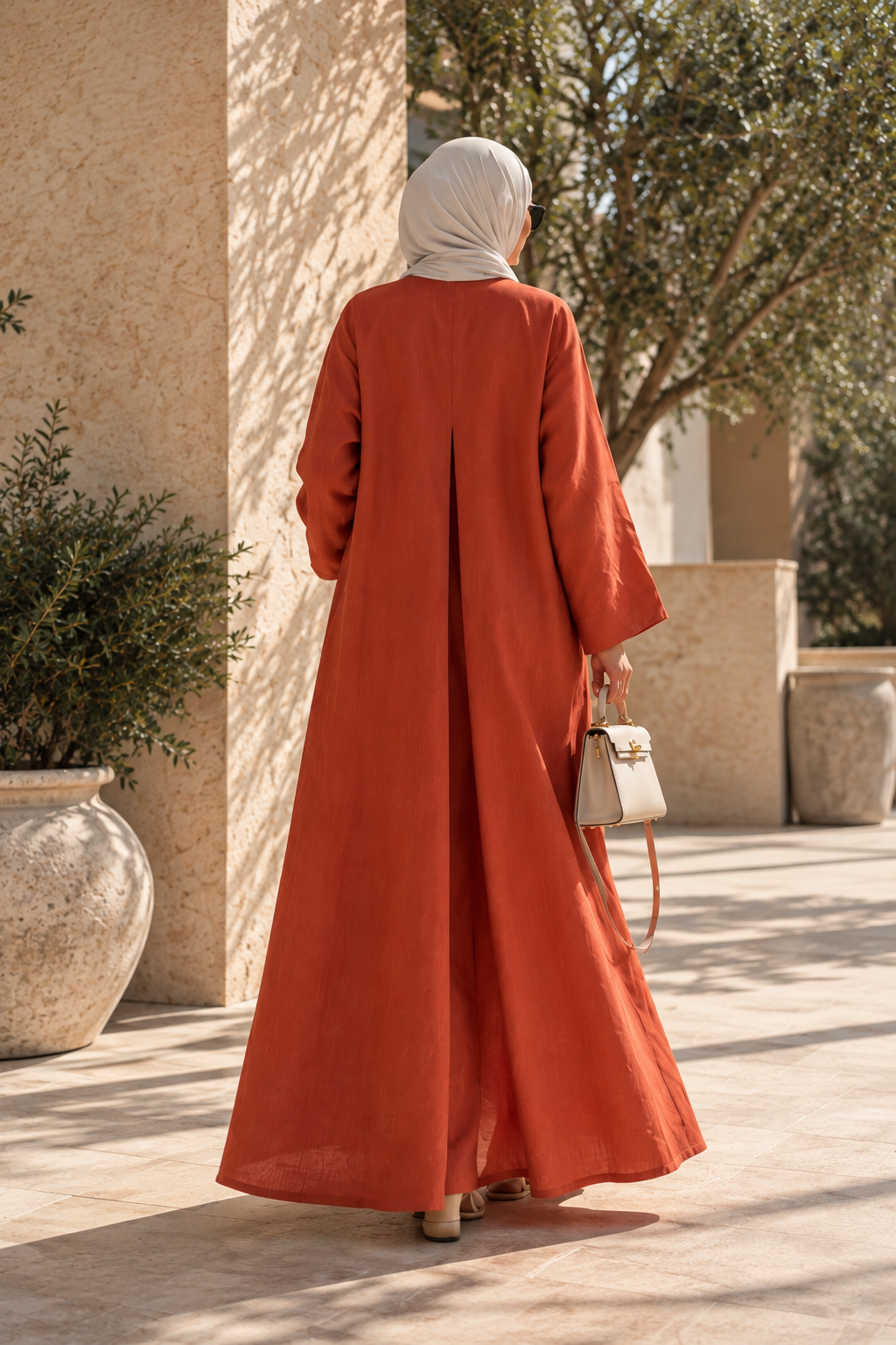Mandarin Linen Abaya