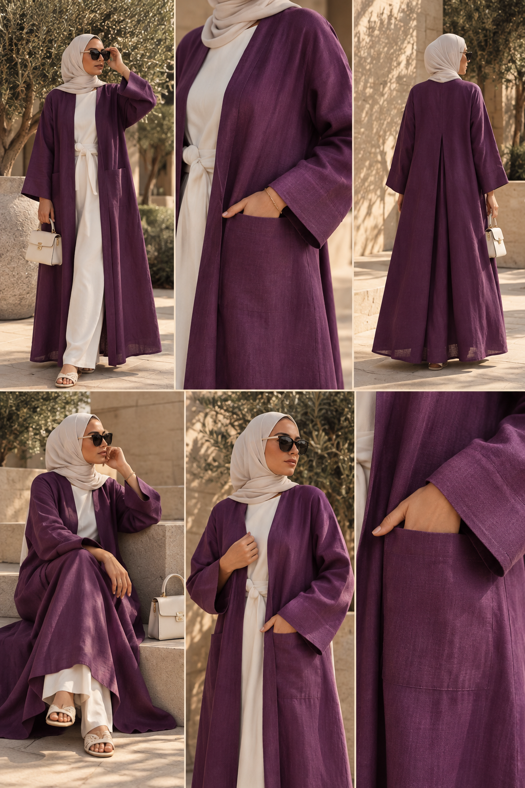 Violet Linen Abaya