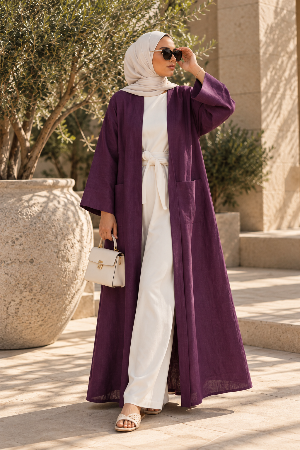 Violet Linen Abaya