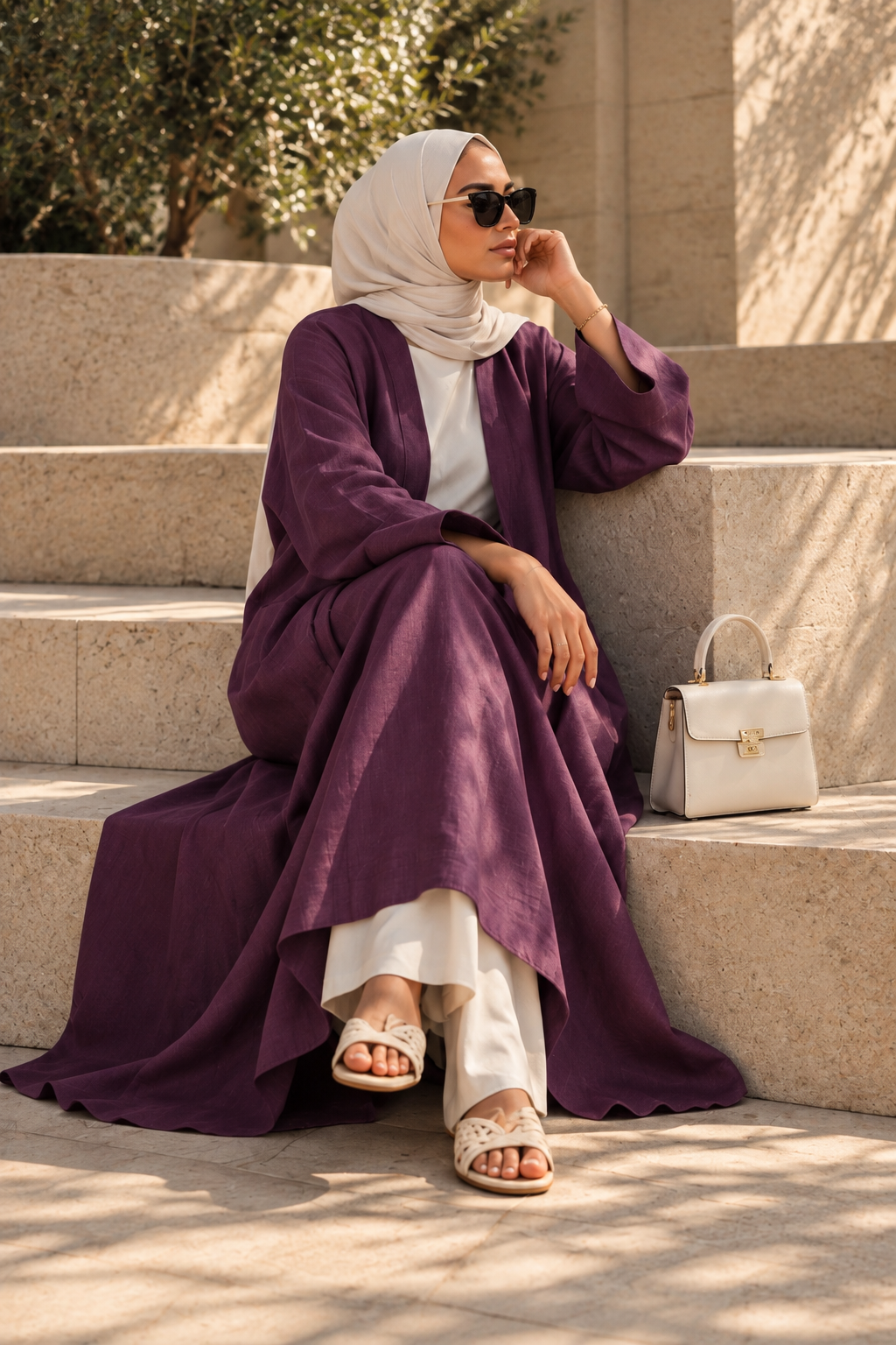 Violet Linen Abaya