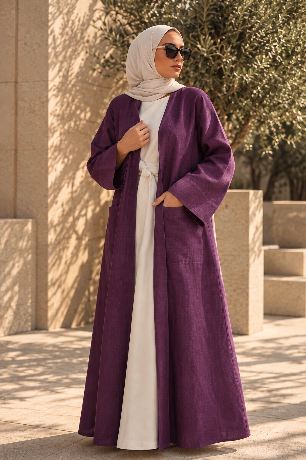 Violet Linen Abaya