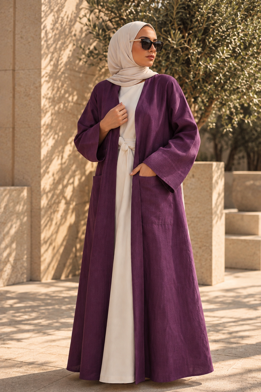 Violet Linen Abaya
