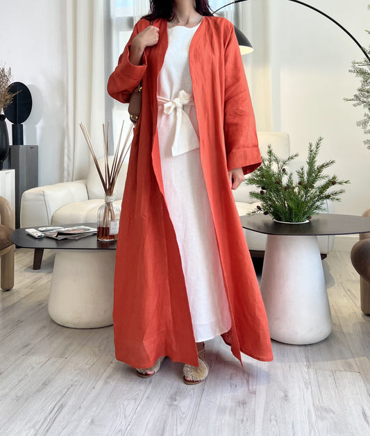 Mandarin Linen Abaya