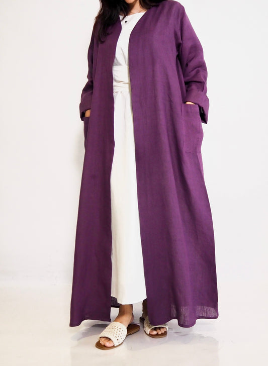 Violet Linen Abaya