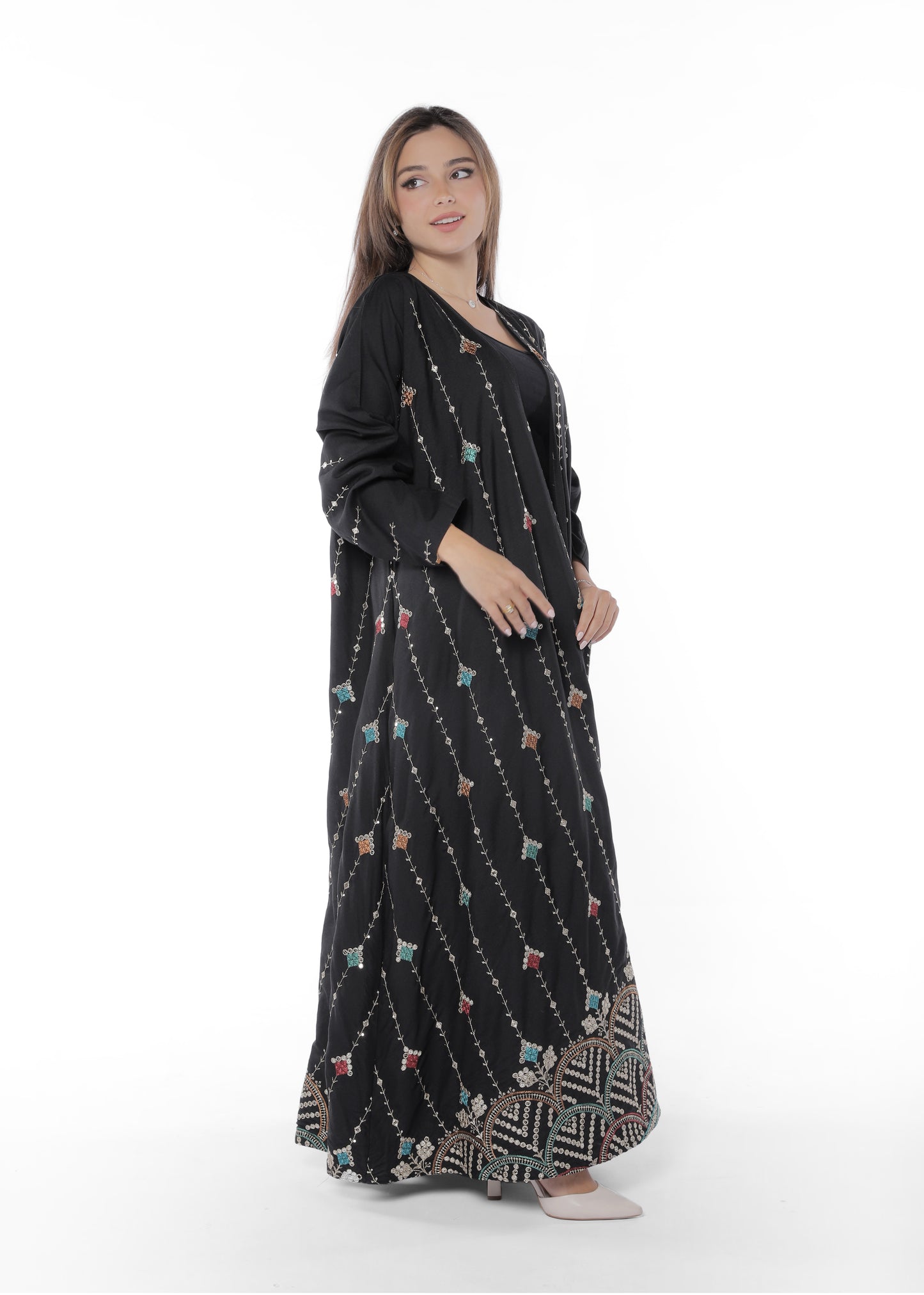 Black Embroidered Abaya, Side Product